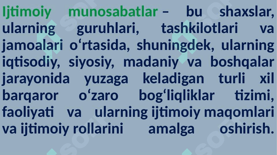 Sotsial munosabatlar 4