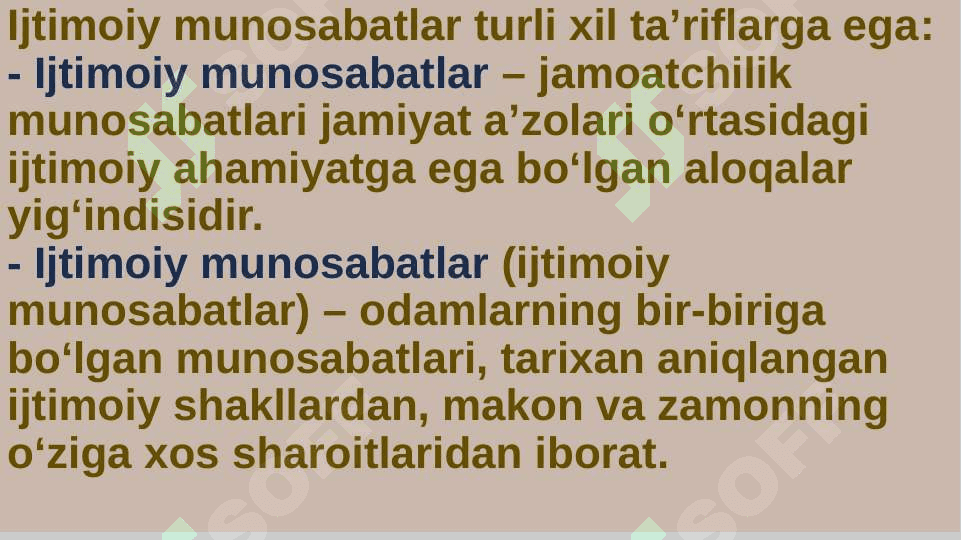 Sotsial munosabatlar 6