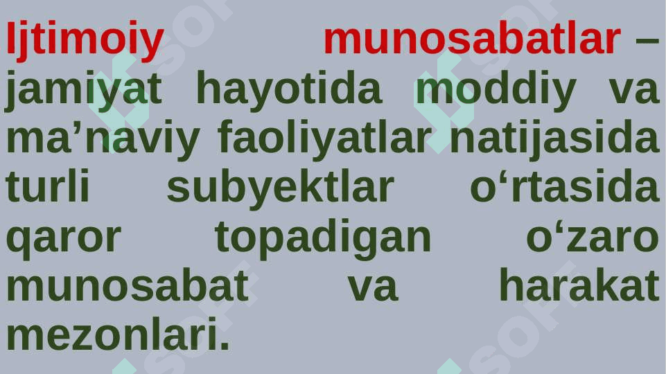 Sotsial munosabatlar 7