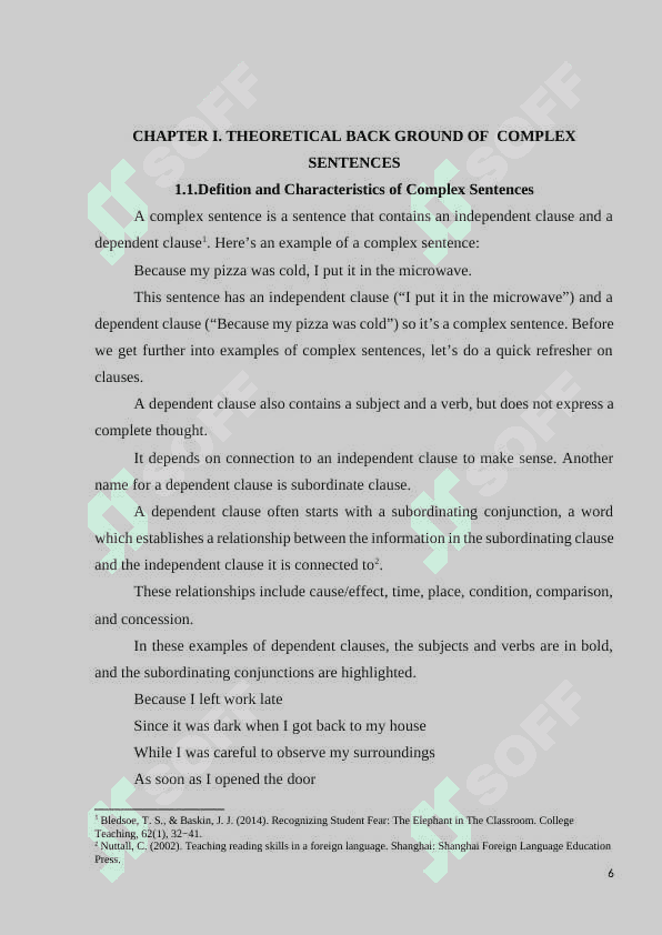 TYPES OF COMPLEX SENTENCES 6