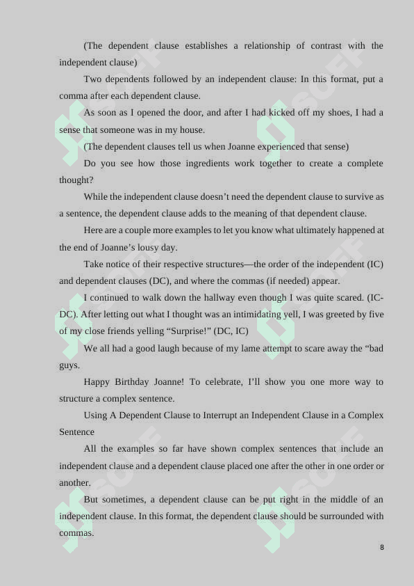 TYPES OF COMPLEX SENTENCES 8