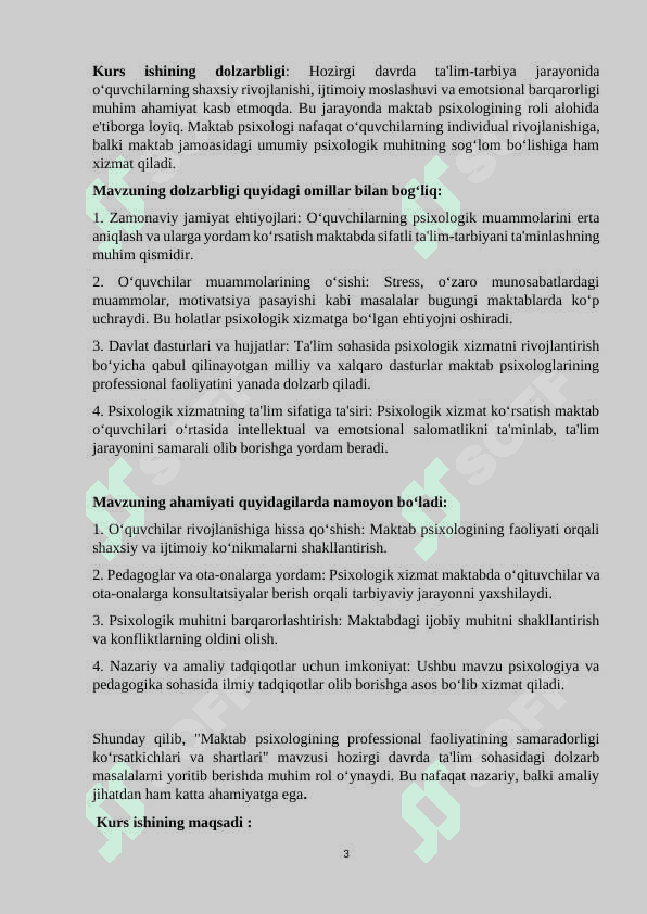 Ta’lim  tizimida psixologik xizmat maqsadi va vazifalari 3