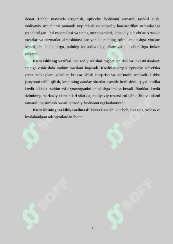 PUL MUOMALASI.KREDIT TIZIMI VA BANKLAR. 3