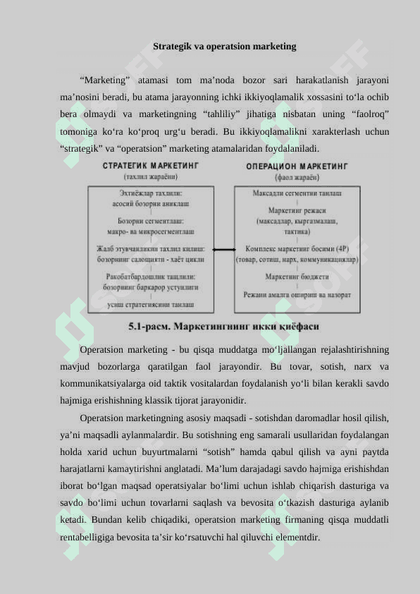 Strategik marketing mavzusiga tayyorlangan kurs ishi 2