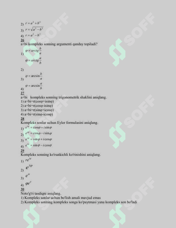 Amaliy matematika fanidan 300 ta savollar to'plami savollar sifatli tuzilgan javoblari ham yuklangan 5