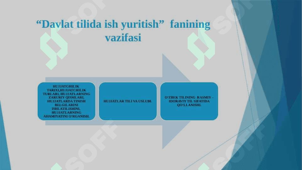 “Davlat tilida ish yuritish” fanining maqsadi 2