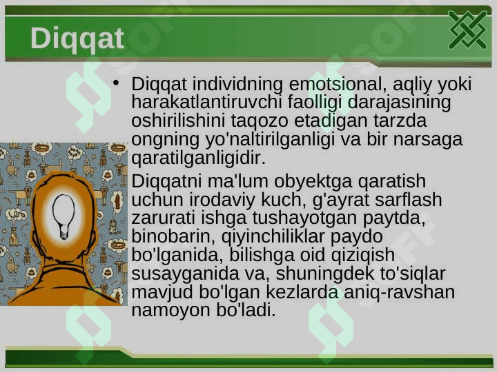 Diqqat haqida umumiy tushuncha 8