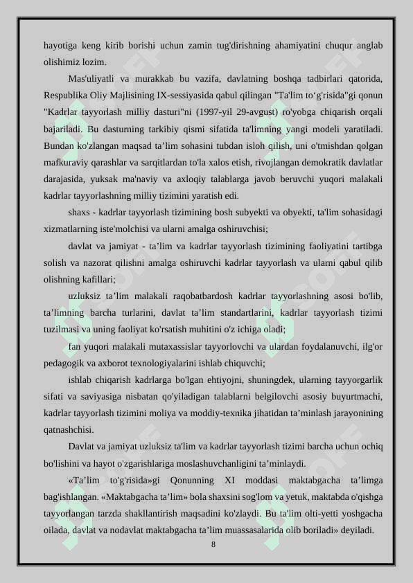 MUSTAQILLIK YILLARIDA MAKTABGACHA TA’LIM VA UNING ZAMONAVIY QIYOFASI 8