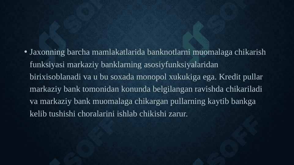 Markaziy bank va uning funksiyalari 8