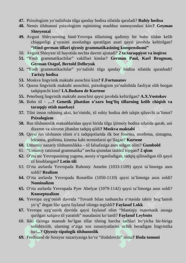 TILSHUNOSLIK FANIDAN TESTLAR 3