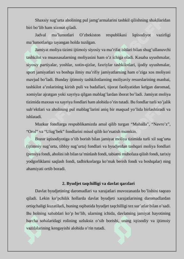 O‘zbekiston Respublikasining moliya tizimi 5
