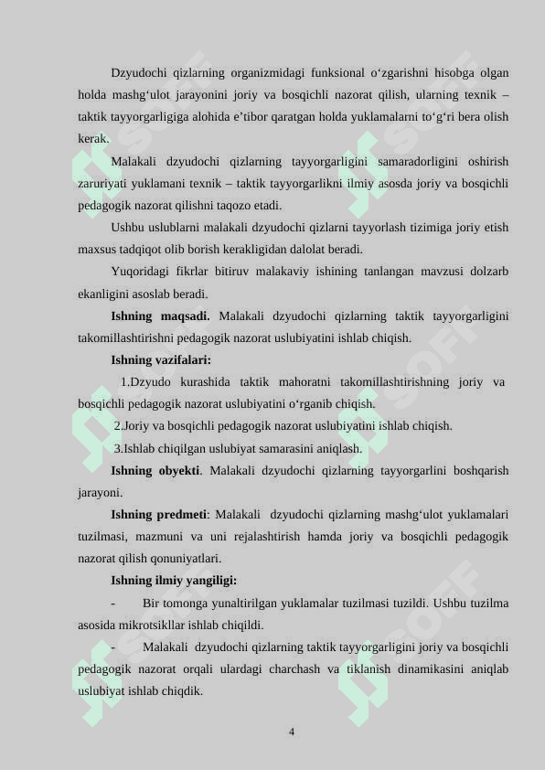 DYUZDO BILAN SHUG'ILLANVCHI QIZLARNING TAKTIK MAHORATINI TAKOMILLASHTIRISH USLUBIYATI 4