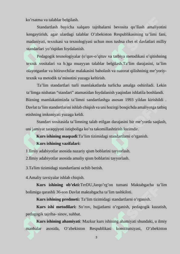 Ta’lim tizimidagi standartlar 3