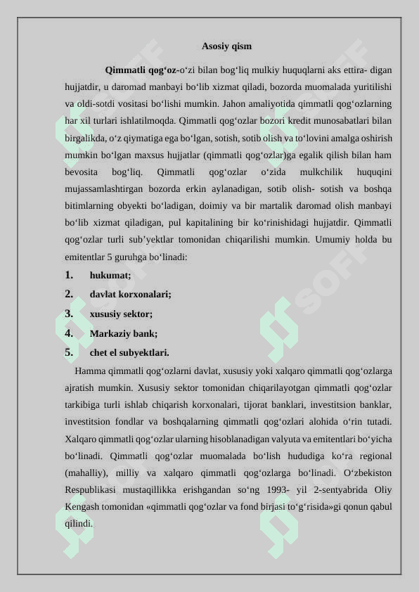 qimmmatli qogozlar bozorida avtomatlashtirilgan 3