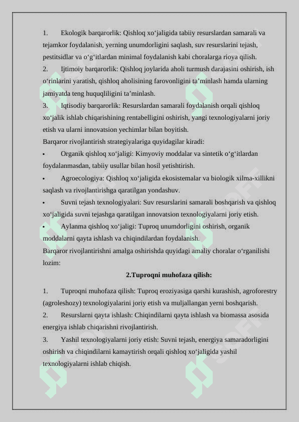 Qishloq xo'jaligida yashil iqtisodiyot asosida barqaror rivojlantirish 3