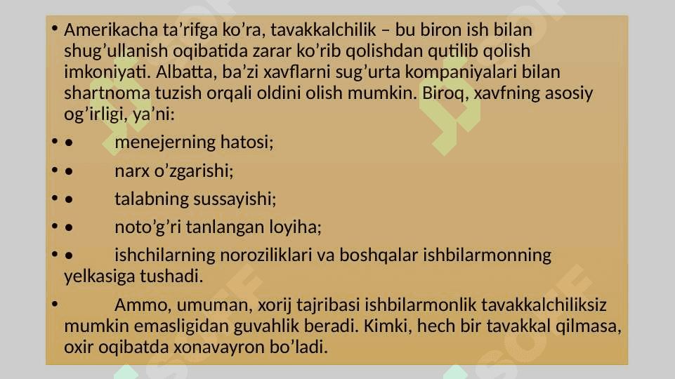 Tavakkalchilikni boshqarish 3