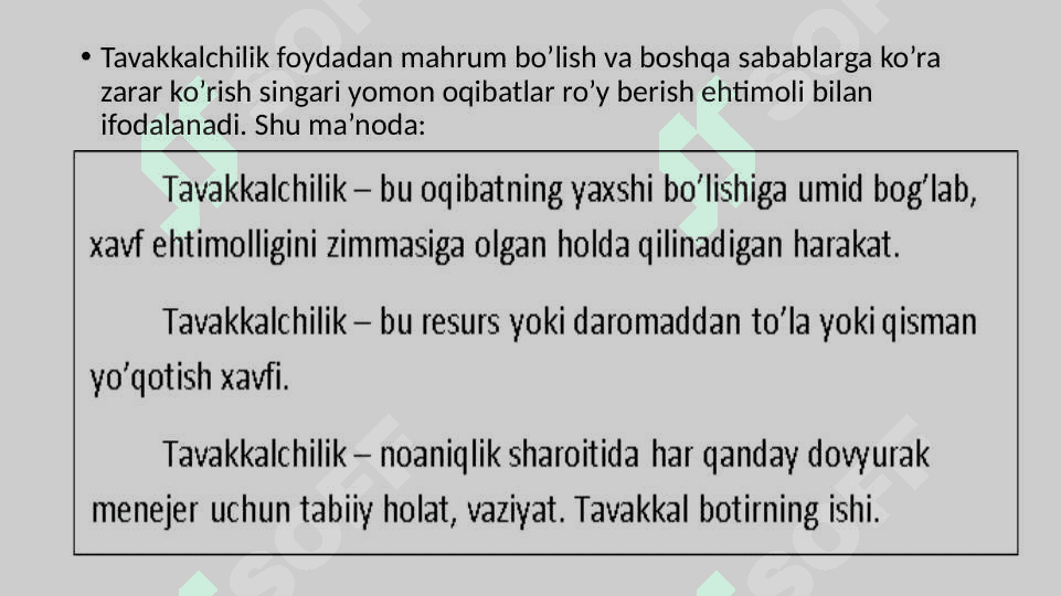 Tavakkalchilikni boshqarish 4
