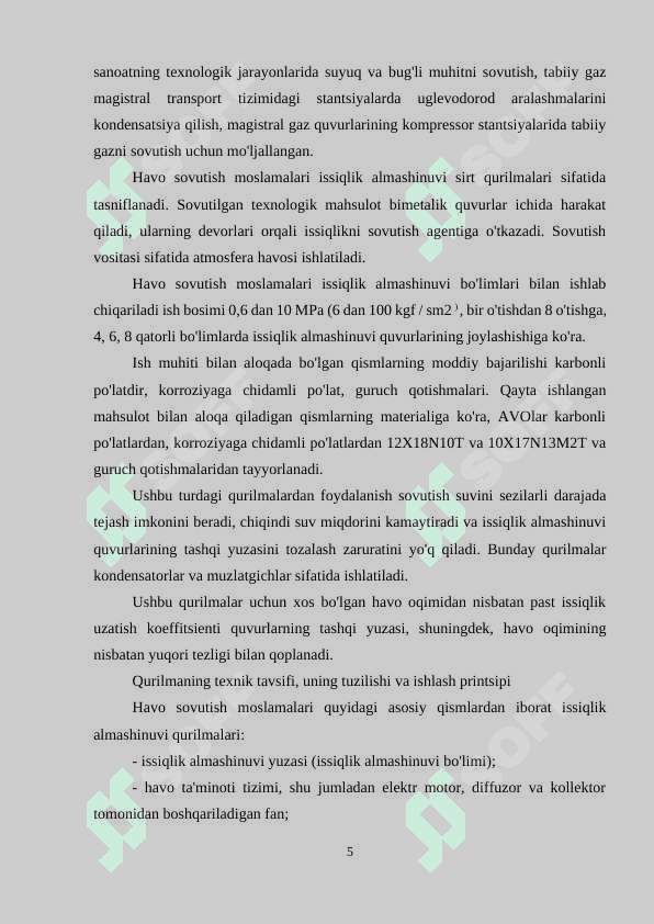 HAVOLI SOVITISH QURILMASI TUZILISHI VA PARAMETRLARI TAHLILI 5