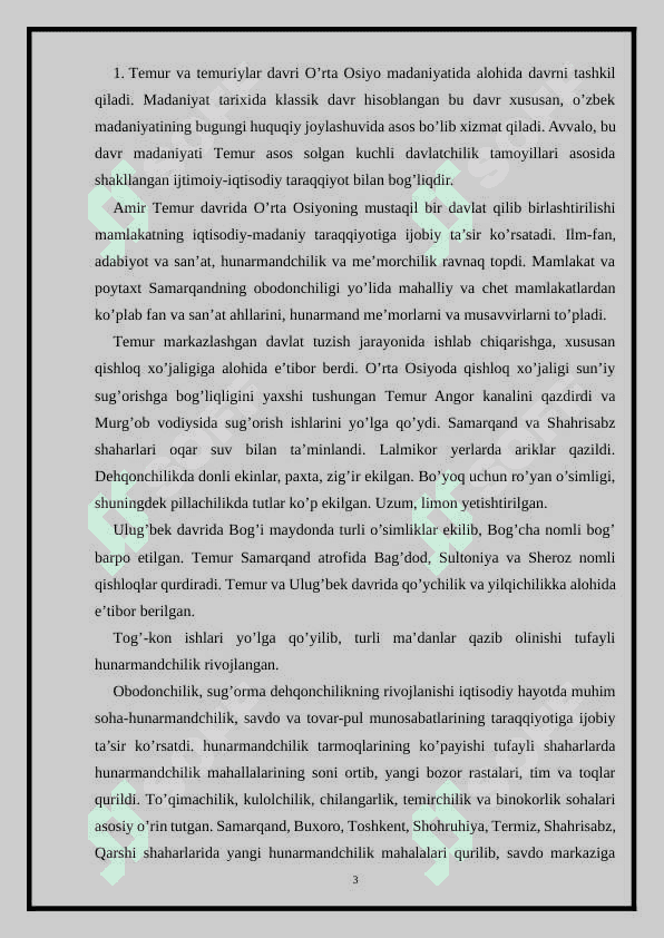 Amir Тemur va temuriylar davri madaniyati (XIV asrning ikkinchi yarmi – XV asr) Temuriylar davri me’morchiligi 2