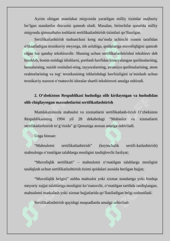 Sertifikatlashtirish usullarini o'rganish 7