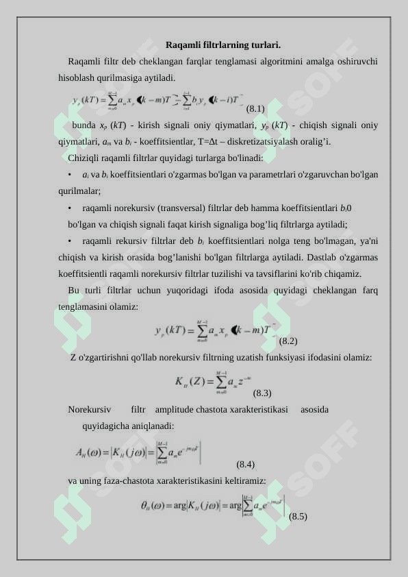 Signallarni raqamli filtrlar yordamida qayta ishlash 2