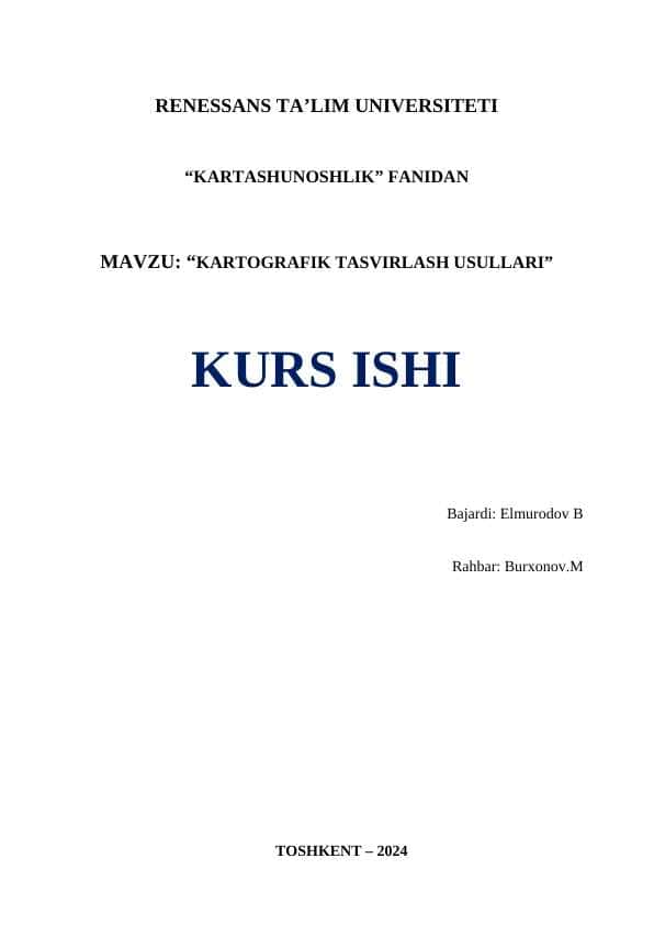 KARTOGRAFIK TASVIRLASH USULLARI 1