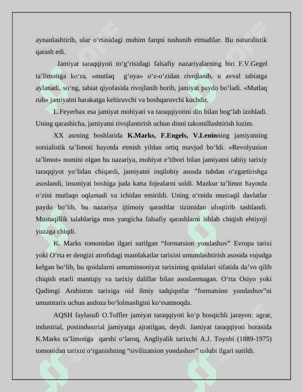 Tarixiy jarayonda jamiyatning madaniy va ma’naviyqadriyatlari.jamiyat va tarix falsafasi 4