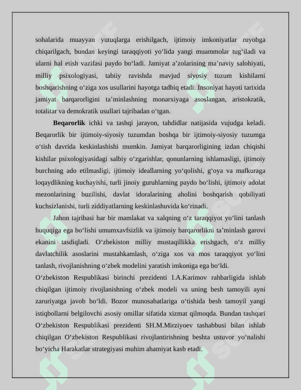 Tarixiy jarayonda jamiyatning madaniy va ma’naviyqadriyatlari.jamiyat va tarix falsafasi 6