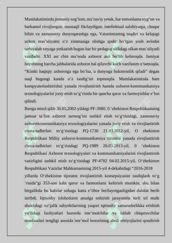 texnik tizimlarda qo'llaniladigan asosiy dasturiy platformalar va ularning raqamlashtirish 2