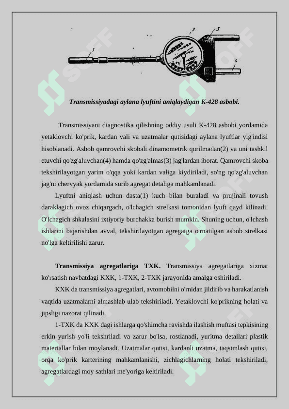 Transmissiyalar , yuritish qismi boshqarish mehanizmi elementlari hamda kuzev, kabina va shinalarni tamirlash 4
