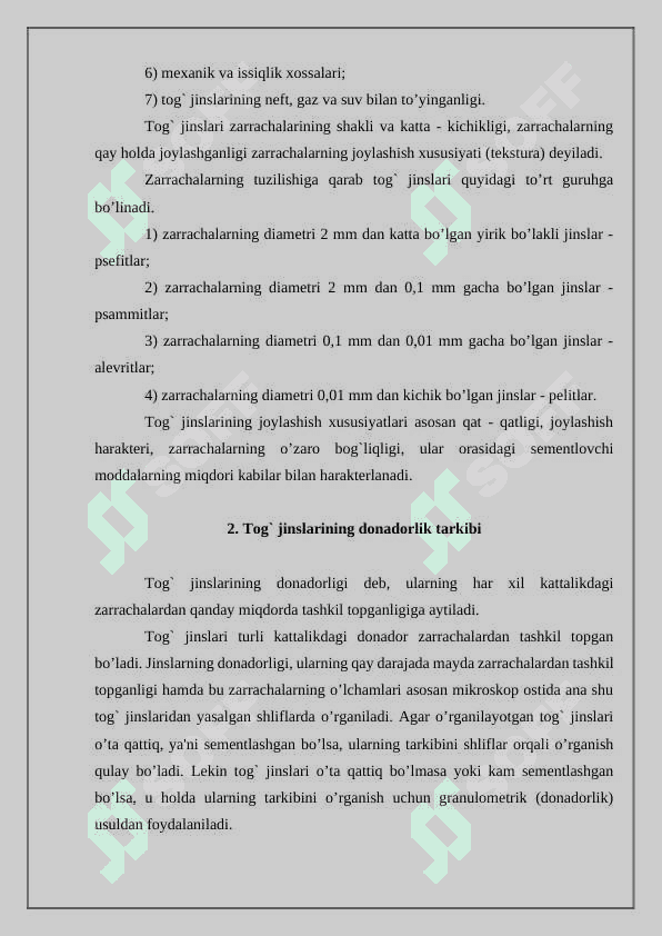 Togʻ jinslarning kollektorlik xossalari. 4