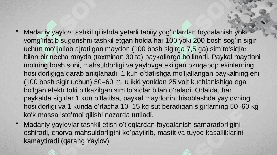 Sug'oriladigan madaniy yaylovlar sug'orish 4