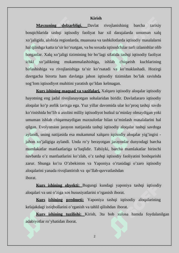 Xalqaro iqtisodiy integratsiyaning mazmuni va asosiy shakllari 2