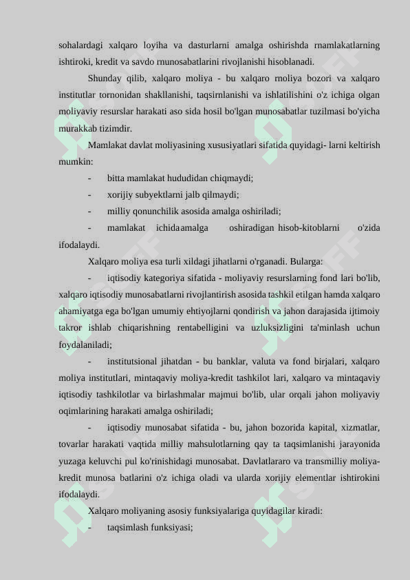 Xalqaro moliya tashkilotlari va ularning xalqaro moliya munosabatlarida tutgan oʻrni. 4