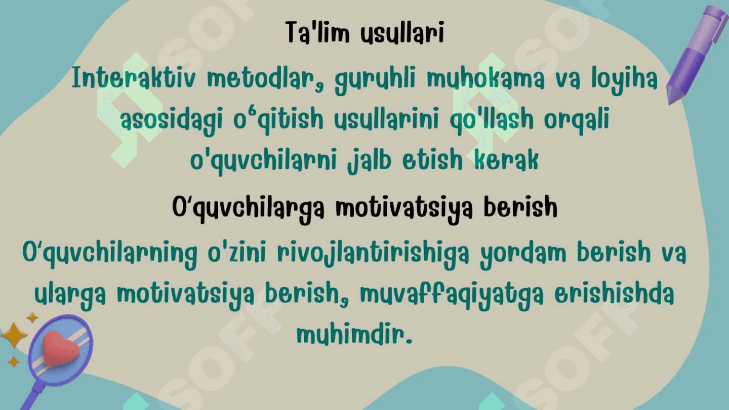 Genetik kasalliklar bilan ogʻrigan oʻquvchilar bilan mashgʻulot oʻtish tamoyillar 7