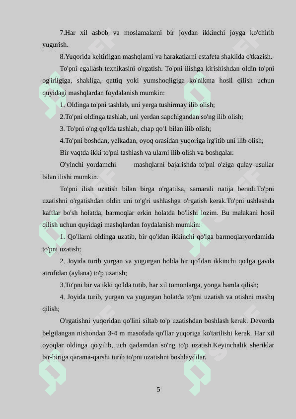 Gandbol o‘yini texnikasining tasnifi 5