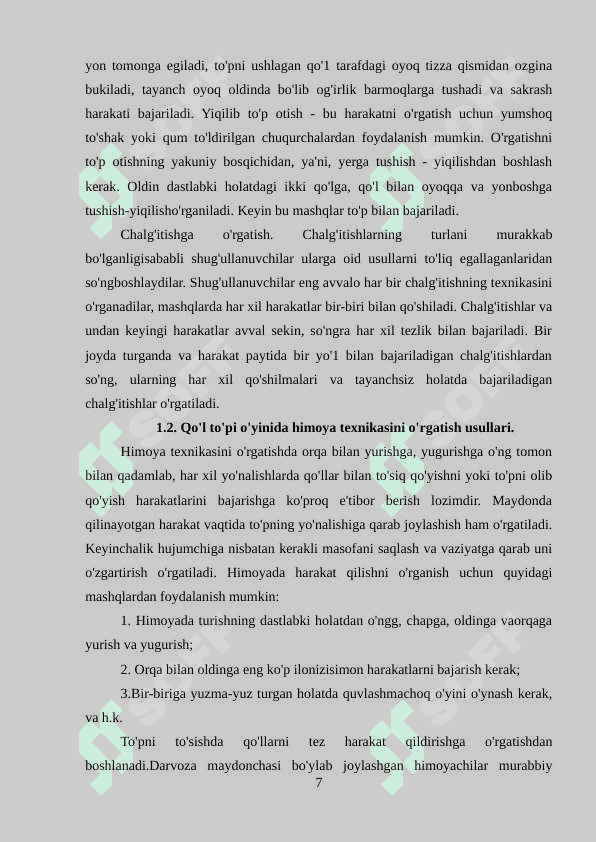 Gandbol o‘yini texnikasining tasnifi 7