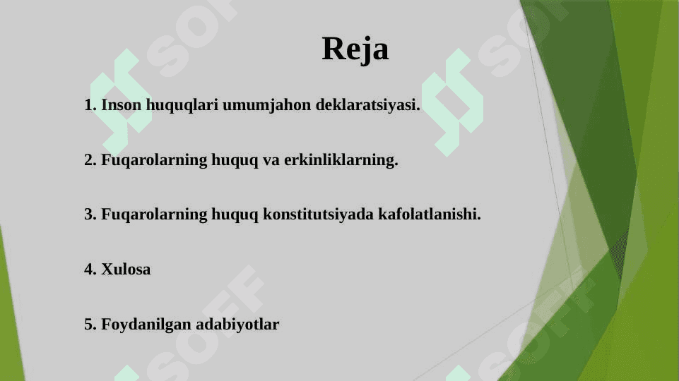 Fuqarolarning huquq va erkinliklarning konstitutsiyada kafolatlanishi hamda fuqarolarning burchlari 2