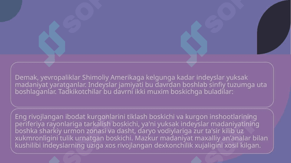 SHIMOLIY AMERIKA XALQLARI XO'JALIK MASHG'ULOTLARI 5