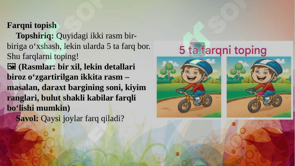 Aqliy harakatlar intelektual faoliyatning egallanishi 6