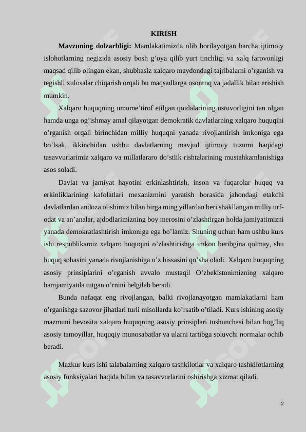 Xalqaro tashkilotlarning asosiy funksiyalari 2