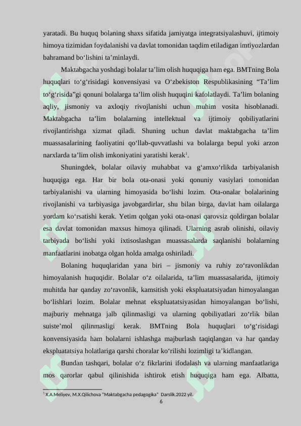 Maktabgacha yoshdagi bolalarning qonun bilan himoyalangan huquqlari 5