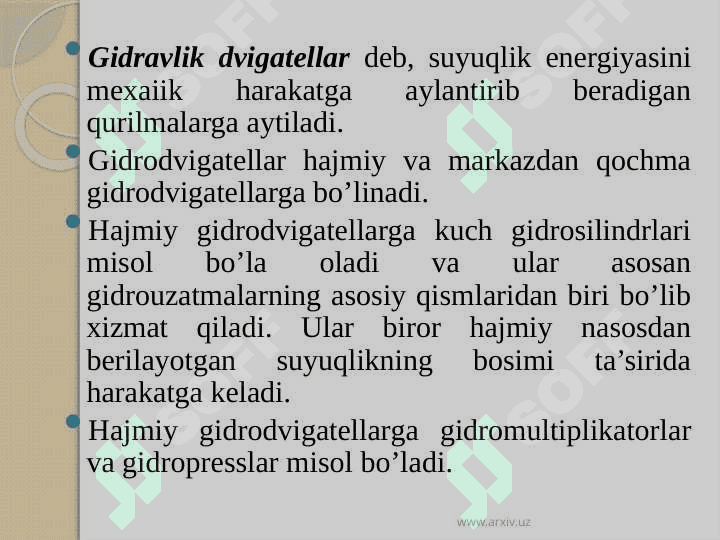 Gidravlik dvigatellar 2