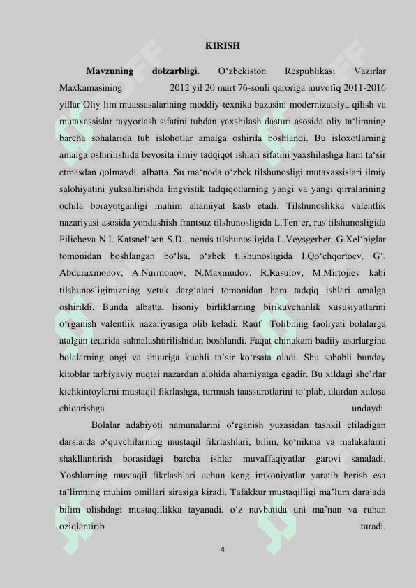 Sinfdan tashqari o`qish darslarida Rauf Tolib ijodini o`rganish 4