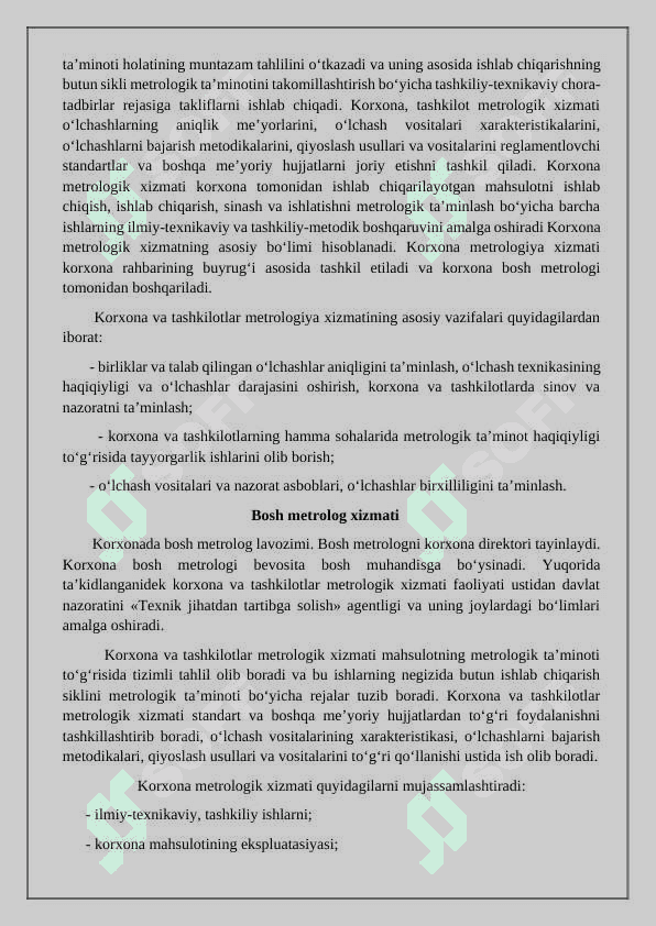 YURIDIK SHAXSLARNING METROLOGIYA XIZMATI VA METROLOGIK XIZMAT KOʻRSATISH SHARTNOMASINING QONUNIY 4