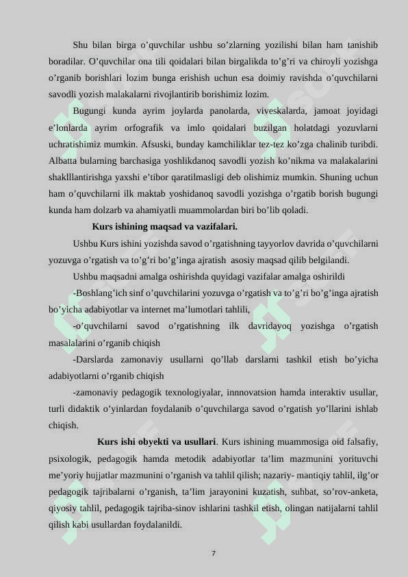 Savod o’rgatish davrida bo’g’in  ustida ishlash 7