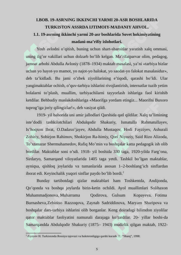 19-asrning ikkinchi yarmi 20-asr boshlarida turkiston madaniyati 5