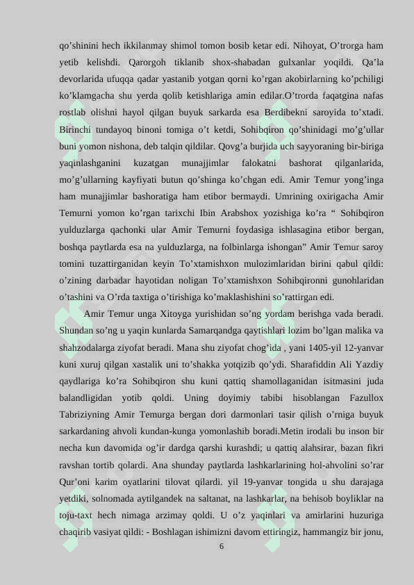 Amir Temur saltanatining parchalanishi 6