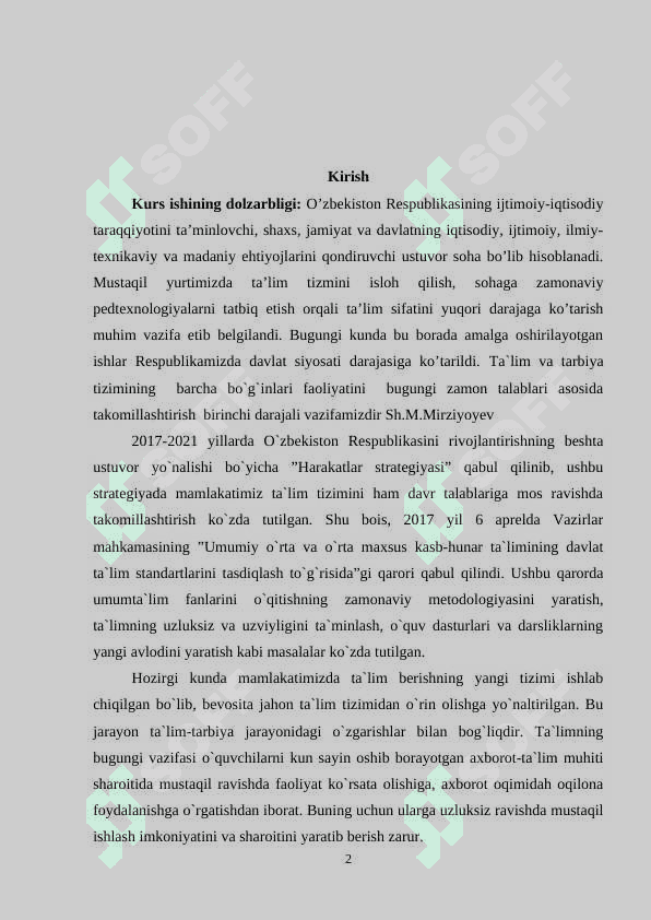 OZ KOMPLЕKTLI MAKTABLARDA MATЕMATIKA O‘QITISHNI TASHKIL QILISH 2