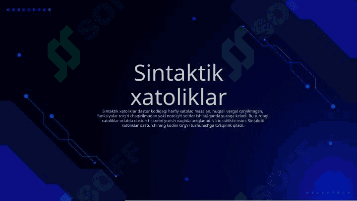 Tizimli dasturlashda xatoliklarni aniqlash va tuzatish metodlari 6
